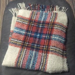Plaid blanket scarf